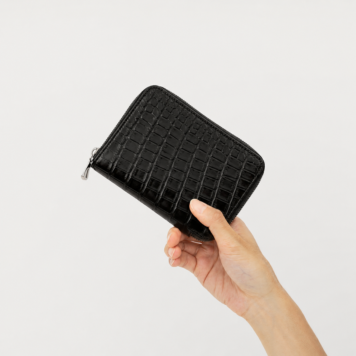 CRISTY STUFFING MID WLT .5 / POROSUS CROCO BK｜ポロサス クロコダイル 本革ミディアム財布 メンズ レディース｜ITTI（イッチ）公式