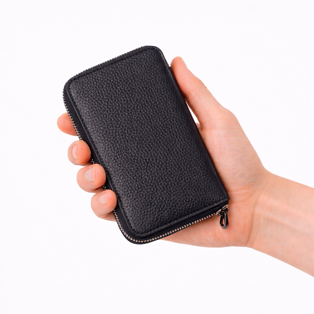 CRISTY SMART MID WLT.5 / BK COLLECTION ｜本革 ミディアム 財布レザー ブランド ビジネス オールブラック｜ITTI (イッチ) 公式