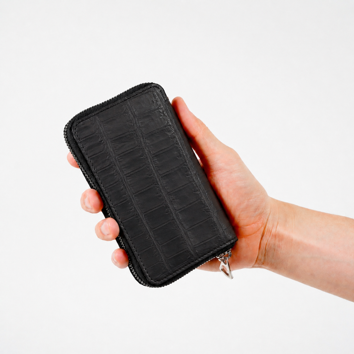 CRISTY SMART MID WLT .5 / CROCO BK COLLECTION｜クロコダイル レザー 本革 ミディアム財布 メンズ ブランド 限定 オールブラックカラー｜ ITTI（イッチ）公式