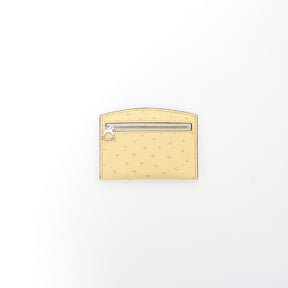 ITTI (イッチ) | CRISTY SMART CARD WLT / OSTRICH (クリスティスマートカードウォレット / オーストリッチ) 財布 さいふ サイフ スリム キャッシュレス メンズ レディース レザー ブランド エキゾチック 薄い アイボリー ベージュ 生成り きなり オフホワイト