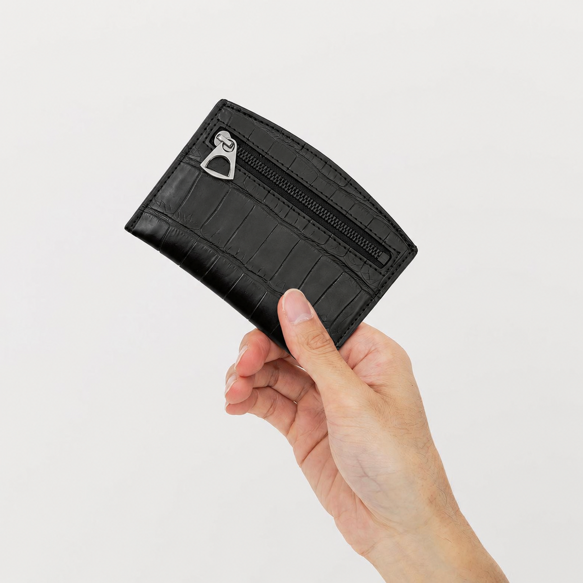 CRISTY SMART CARD WLT / POROSUS CROCO BK｜ポロサス クロコダイル 本革薄型財布 カードケース メンズ レディース｜ITTI（イッチ）公式