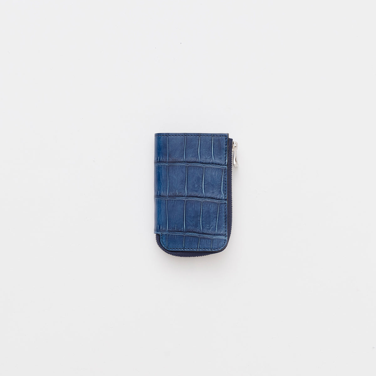 ITTI 青 レザー キーケース 箱付き CRISTY KEY CARD CASE / AI CROCO｜藍染クロコダイルレザー スマート