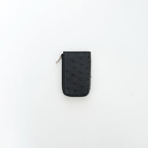 ITTI (イッチ) | CRISTY KEY CARD CASE / OSTRICH (クリスティ キーカードケースケース) | 鍵 スマート 収納 L字ファスナー レザー メンズ レディース ブランド ブラック 黒 black