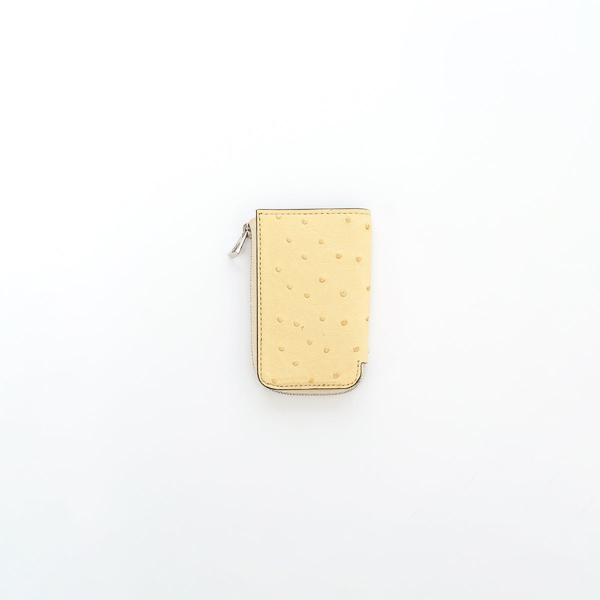 ITTI (イッチ) | CRISTY KEY CARD CASE / OSTRICH (クリスティ キーカードケースケース) | 鍵 スマート 収納 L字ファスナー レザー メンズ レディース ブランド オフホワイト ベージュ アイボリー 生成り きなり キナリ