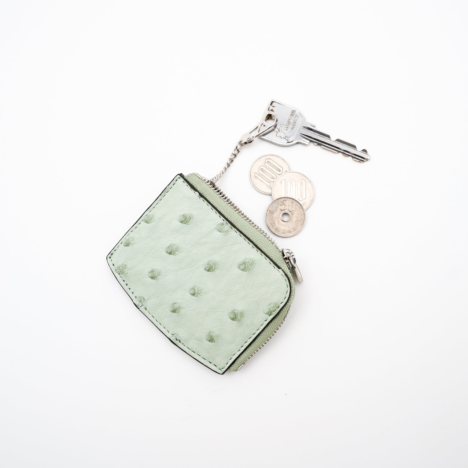 CRISTY KEY COIN CASE / OSTRICH｜キーケース 小銭入れ 本革 オーストリッチ メンズ レディース｜