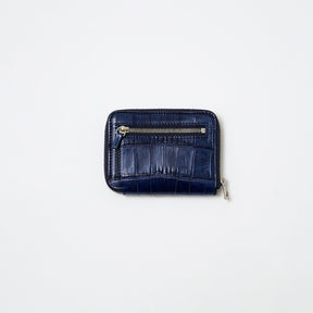 ITTI (イッチ) | CRISTY SLIM COMPACT WLT / AI CROCO (クリスティスリムコンパクトウォレット / 藍クロコ) 財布 さいふ サイフ エキゾチック レザー ブランド メンズ レディース 薄い 小さい 藍染 インディゴ ブルー 青 ファスナー ラウンド