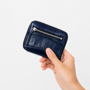 CRISTY SLIM COMPACT WLT / AI CROCO｜藍染クロコダイルレザー 薄型財布 メンズ レディース｜ITTI（イッチ）公式