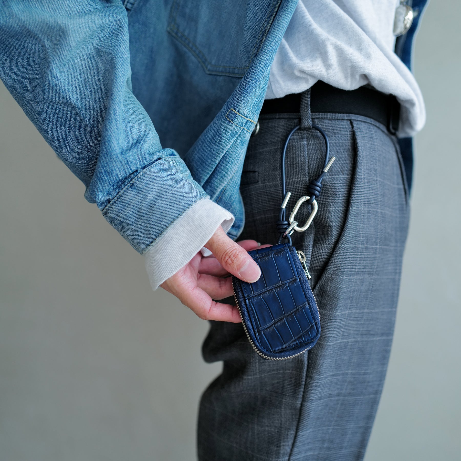 CRISTY SMART KEY CASE / AI CROCO｜藍染クロコダイル エキゾチックレザーの上質キーケース メンズ レディース｜ITTI（イッチ）公式