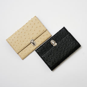 ITTI (イッチ) | MICHELLE FUKIN CLUTCH POUCH / OSTRICH (ミッシェル風琴クラッチポーチ / オーストリッチ) サイフ さいふ 財布 ショルダー バッグ カバン 鞄 かばん エキゾチック レザー ブランド メンズ レディース 斜め掛け ダチョウ オートミール ブラック 黒 black オートミール オフホワイト ベージュ 生成り