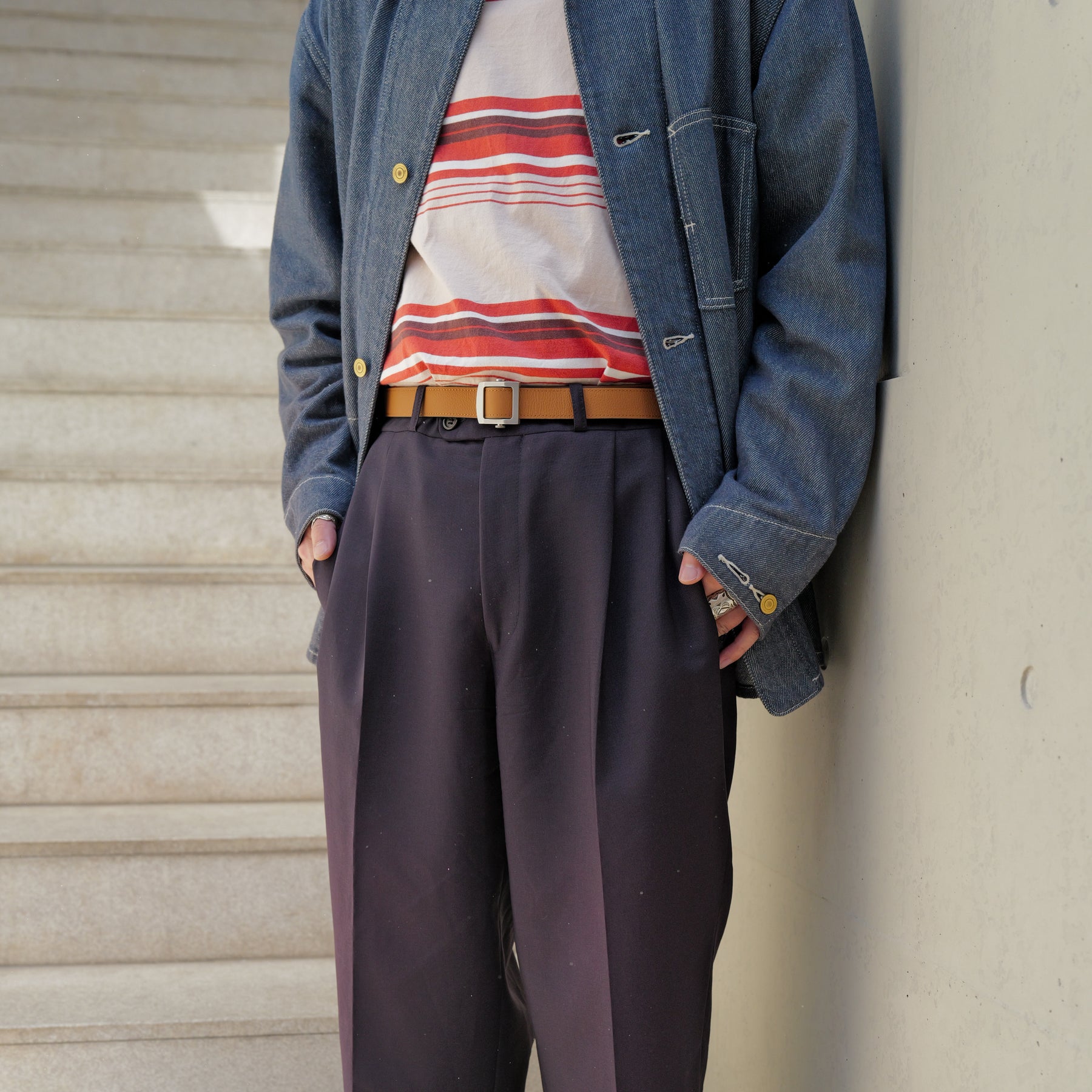 HERRIE HOLELESS BELT / DIPLO JP｜ホールレスベルト 真鍮バックル 本革ベルト｜ITTI（イッチ）公式