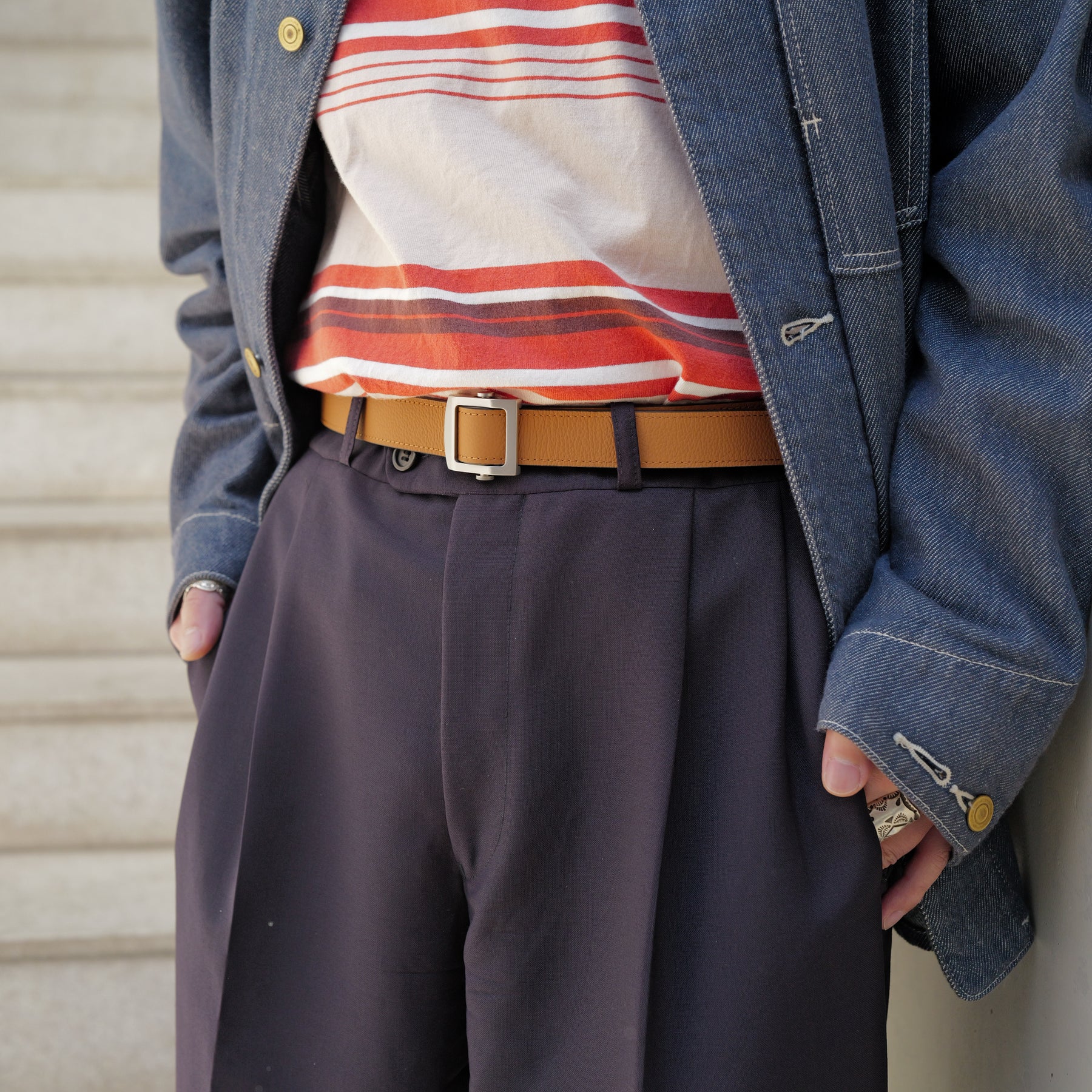 HERRIE HOLELESS BELT / DIPLO JP｜ホールレスベルト 真鍮バックル 本革ベルト｜ITTI（イッチ）公式